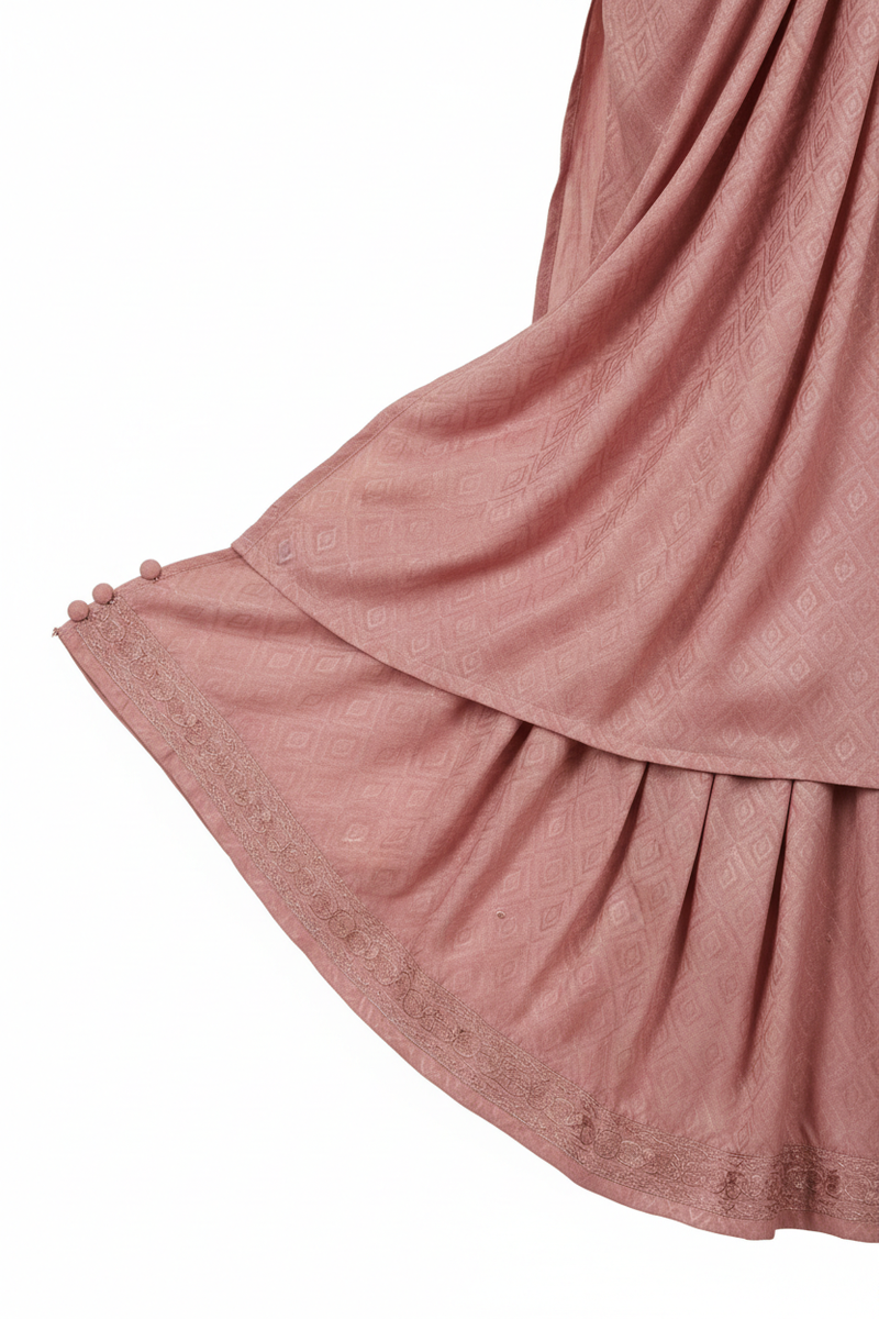 Dusty Rose Kurta Palazzo Set fabric detail