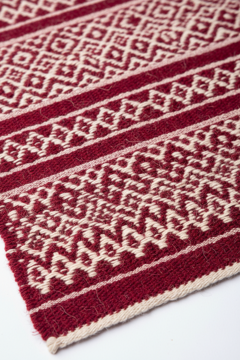 Kullu Handloom Woollen Shawl weave pattern detail
